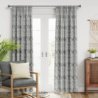 1pc Blackout Printed Matelasse Window Curtain Panel - Threshold™ 1 1pc Blackout Printed Matelasse Window Curtain Panel - Threshold™