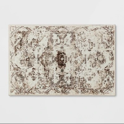 Stanfield Companion Distressed Scroll Area Rug Cream - Threshold™ 4 Stanfield Companion Distressed Scroll Area Rug Cream - Threshold™ - Image 4