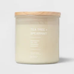 Glass Jar Tea Tree And Spearmint Candle Beige - Threshold™ -Threshold Décor Deals Store GUEST 08840a6f eb81 4eba bdb2 82fa19c57c5b