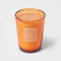 Colored Vase Glass With Dustcover Mandarin & Guava Candle Orange - Threshold™ -Threshold Décor Deals Store GUEST 0935bd9a 1522 4b47 b1ed 14541db7ee27