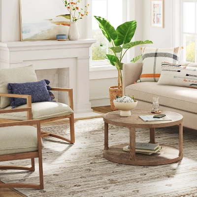 9'x12' Border Dot Motif Area Rug Beige - Threshold™ 1 9'x12' Border Dot Motif Area Rug Beige - Threshold™