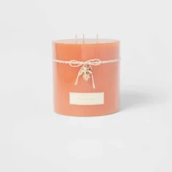 Ribbed Pillar Pumpkin Spice Candle - Threshold™ -Threshold Décor Deals Store GUEST 0d63d7f3 068b 4568 b0aa dd0d0ee144a9