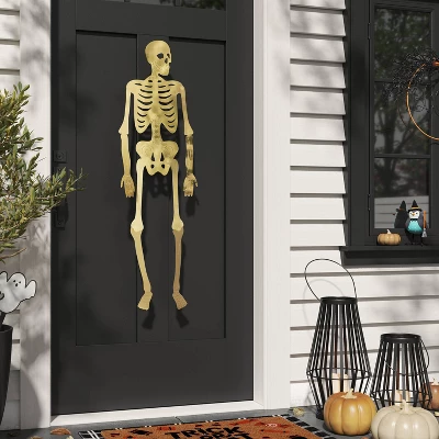 45" Halloween Metal Posable Skeleton Gold - Threshold™ 1 45" Halloween Metal Posable Skeleton Gold - Threshold™
