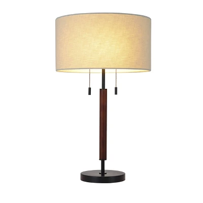 Wood Table Lamp (Includes LED Light Bulb) Black - Threshold™ 1 Wood Table Lamp (Includes LED Light Bulb) Black - Threshold™