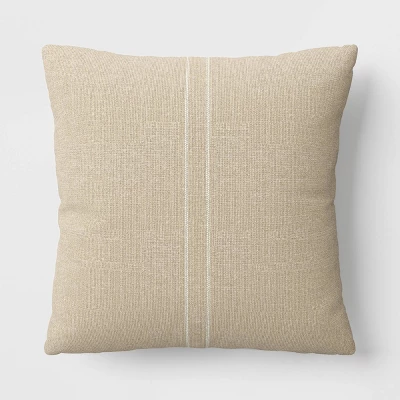 Textured Linen Striped Throw Pillow Neutral - Threshold™ 6 Textured Linen Striped Throw Pillow Neutral - Threshold™ - Image 6