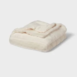 55"x80" Faux Fur Ribbed Bed Throw - Threshold™ -Threshold Décor Deals Store GUEST 1412c4ed 1509 4a81 9995 dfeb944120c0