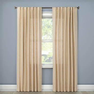 1pc Light Filtering Textured Weave Window Curtain Panel Cream - Threshold™ 2 1pc Light Filtering Textured Weave Window Curtain Panel Cream - Threshold™ - Image 2