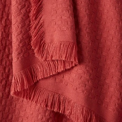 Solid Woven Throw Blanket Pink - Threshold™ 3 Solid Woven Throw Blanket Pink - Threshold™ - Image 3