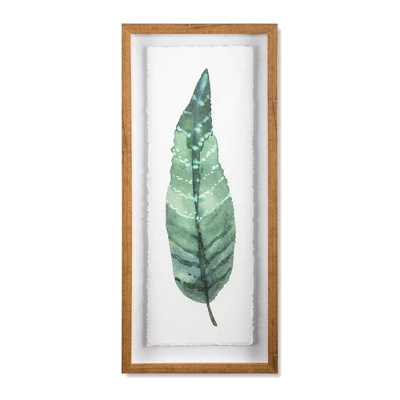 (Set Of 3) 28"x12" Framed Leaves Decorative Wall Art White - Threshold™ 3 (Set Of 3) 28"x12" Framed Leaves Decorative Wall Art White - Threshold™ - Image 3