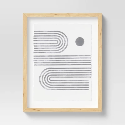 (Set Of 2) 16" X 20" Curve Lines Framed Under Glass Black - Threshold™ 2 (Set Of 2) 16" X 20" Curve Lines Framed Under Glass Black - Threshold™ - Image 2