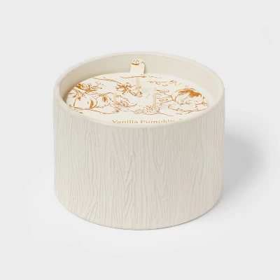 Textured Straight Side Ceramic Vanilla Pumpkin Candle White - Threshold™ 5 Textured Straight Side Ceramic Vanilla Pumpkin Candle White - Threshold™ - Image 5