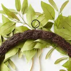 Oversized Fall Leaf Wreath With Velvet Ribbon Green - Threshold™ Designed With Studio McGee -Threshold Décor Deals Store GUEST 2574e576 e2c8 4665 b173 b91d3a283a6d