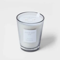 Colored Vase Glass With Dustcover Rainwater Lily Candle Gray - Threshold™ -Threshold Décor Deals Store GUEST 2e50a42e 63db 4b02 b057 d911289b4b14