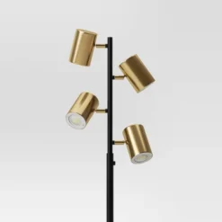 Dean Spotlight Floor Lamp Black/Brass (Includes LED Light Bulb) - Threshold™ -Threshold Décor Deals Store GUEST 2f16513e 21a0 40c4 b946 c34743de6af1