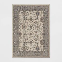 Jewel Boarder Persian Woven Rug Brown - Threshold -Threshold Décor Deals Store GUEST 30421360 e315 48d4 a1d3 979e6bf6abef