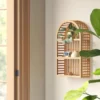 12" X 20" Wood And Rattan Wall Shelf Natural - Threshold™