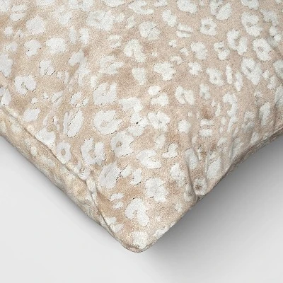 Velvet Jacquard Cheetah Lumbar Throw Pillow Beige - Threshold™ 3 Velvet Jacquard Cheetah Lumbar Throw Pillow Beige - Threshold™ - Image 3