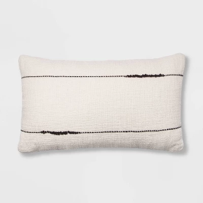 Embroidered Thin Line Lumbar Throw Pillow - Threshold™ 6 Embroidered Thin Line Lumbar Throw Pillow - Threshold™ - Image 6