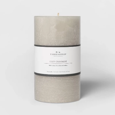Pillar Cozy Cashmere Candle Gray - Threshold™ 5 Pillar Cozy Cashmere Candle Gray - Threshold™ - Image 5