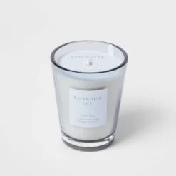 Colored Vase Glass With Dustcover Rainwater Lily Candle Gray - Threshold™ -Threshold Décor Deals Store GUEST 7339fae5 ce6f 45a1 a5a1 db5f23225a58