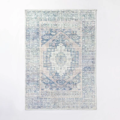 Brighton Distressed Vintage Persian Rug Light Blue - Threshold™ Designed With Studio McGee 4 Brighton Distressed Vintage Persian Rug Light Blue - Threshold™ Designed With Studio McGee - Image 4