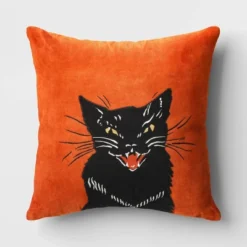 Fierce Cat Applique Cotton Velvet Square Halloween Throw Pillow - Threshold™ 9 Fierce Cat Applique Cotton Velvet Square Halloween Throw Pillow - Threshold™ -Threshold Décor Deals Store GUEST 75d286a9 5b9e 4de0 9d76 c71c6fcc15aa