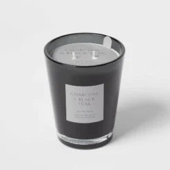 Colored Vase Glass With Dustcover & Black Teak Candle Black - Threshold™ -Threshold Décor Deals Store GUEST 7eb20721 3aad 4b54 8e74 2e0b39a53599