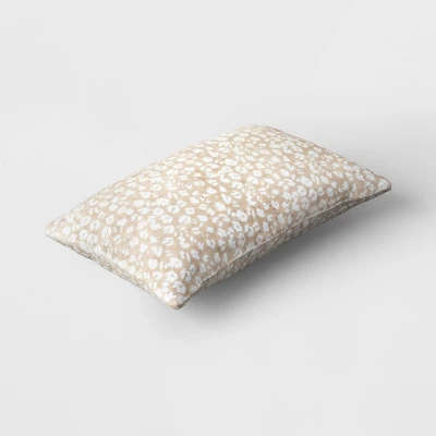Velvet Jacquard Cheetah Lumbar Throw Pillow Beige - Threshold™ 2 Velvet Jacquard Cheetah Lumbar Throw Pillow Beige - Threshold™ - Image 2