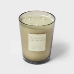 Colored Vase Glass With Dustcover Watermint And Eucalyptus Candle Green - Threshold™ -Threshold Décor Deals Store GUEST 8583e514 219c 427d 837a db7f3589ab6c