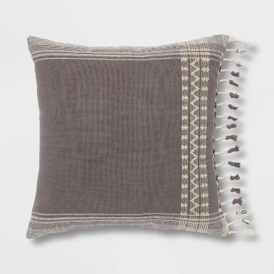 Square Woven Pattern Tassel Decorative Throw Pillow - Threshold™ 5 Square Woven Pattern Tassel Decorative Throw Pillow - Threshold™ - Image 5