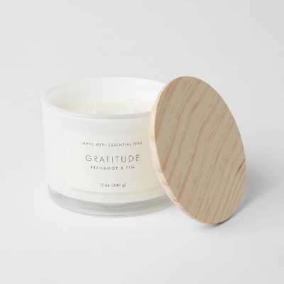 Wood Lidded Glass Wellness Grateful Candle - Threshold™ 2 Wood Lidded Glass Wellness Grateful Candle - Threshold™ - Image 2