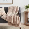 Textured Faux Fur Reversible Throw Blanket - Threshold™
