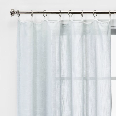 1pc 54"x84" Sheer Contrast Edge Window Curtain Panel White/Natural - Threshold™ 1 1pc 54"x84" Sheer Contrast Edge Window Curtain Panel White/Natural - Threshold™