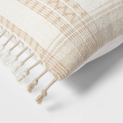 Square Woven Pattern Tassel Decorative Throw Pillow - Threshold™ 3 Square Woven Pattern Tassel Decorative Throw Pillow - Threshold™ - Image 3