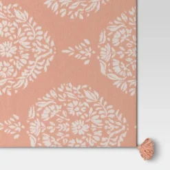 Medallion Jacquard Knit Throw Blanket With Tassels Coral - Threshold™ -Threshold Décor Deals Store GUEST a8d7f35a b530 4bc3 b6fe cf2779e7f715