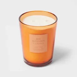 Colored Vase Glass With Dustcover Mandarin & Guava Candle Orange - Threshold™ -Threshold Décor Deals Store GUEST aa27f146 dfa7 4f00 a5e8 351ea0849844