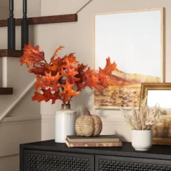 Oak Leaf Arrangement In Ceramic Pot - Threshold™