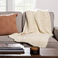 Chunky Knit Reversible Throw Blanket - Threshold™ -Threshold Décor Deals Store GUEST b04cf30c e385 47a6 b25b 6cea8b96bae5