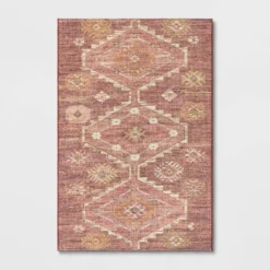 Southbury Washable Printed Diamond Persian Style Rug Rust - Threshold™ -Threshold Décor Deals Store GUEST b5d6df13 0c44 4a2b b43b 41b2a9d69bf7