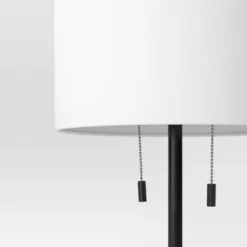 Reeded Metal Stick Lamp With Dual Socket Black (Includes LED Light Bulb) - Threshold™ -Threshold Décor Deals Store GUEST b7442996 e33d 4f96 9677 a48d42ef5a1d