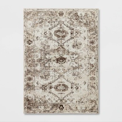 Stanfield Companion Distressed Scroll Area Rug Cream - Threshold™ 6 Stanfield Companion Distressed Scroll Area Rug Cream - Threshold™ - Image 6