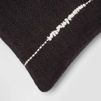 Embroidered Thin Line Lumbar Throw Pillow - Threshold™ 3 Embroidered Thin Line Lumbar Throw Pillow - Threshold™ - Image 3