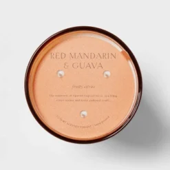 Colored Vase Glass With Dustcover Mandarin & Guava Candle Orange - Threshold™ -Threshold Décor Deals Store GUEST d3b0111f a038 45b0 94b7 4c6c85a435e3