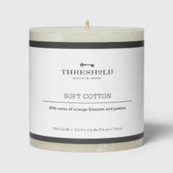 Pillar Candle Soft Cotton White - Threshold™ -Threshold Décor Deals Store GUEST d55a5595 2986 4235 8fc7 cb696b617fa6