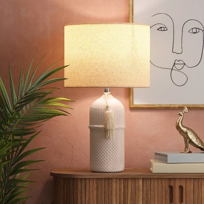 Large Assembled Ceramic Table Lamp White - Threshold™ 2 Large Assembled Ceramic Table Lamp White - Threshold™ - Image 2