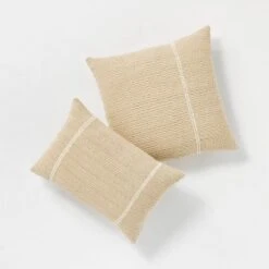 Oversize Embroidered Striped Throw Pillow Cream - Threshold™ Designed With Studio McGee -Threshold Décor Deals Store GUEST dd44cc07 b08f 4537 b5c0 957f387f1926