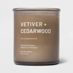 Glass Jar Vetiver And Cedarwood Candle Brown - Threshold™ 8 Glass Jar Vetiver And Cedarwood Candle Brown - Threshold™ -Threshold Décor Deals Store GUEST dfa4fefe 0ef4 4373 802b 4787eff784da