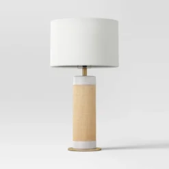 Ceramic Table Lamp With Natural Wrap White - Threshold™ -Threshold Décor Deals Store GUEST e01250f9 e0e6 4ca1 99cd e9e54fdd259d