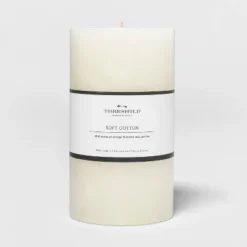 Pillar Candle Soft Cotton White - Threshold™ -Threshold Décor Deals Store GUEST e33e65cc 6e9c 4c2e 826e d6c186eac650