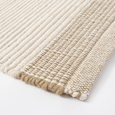 7'x10' Marina Striped Wool/Cotton Area Rug Cream - Threshold™ Designed With Studio McGee 2 7'x10' Marina Striped Wool/Cotton Area Rug Cream - Threshold™ Designed With Studio McGee - Image 2
